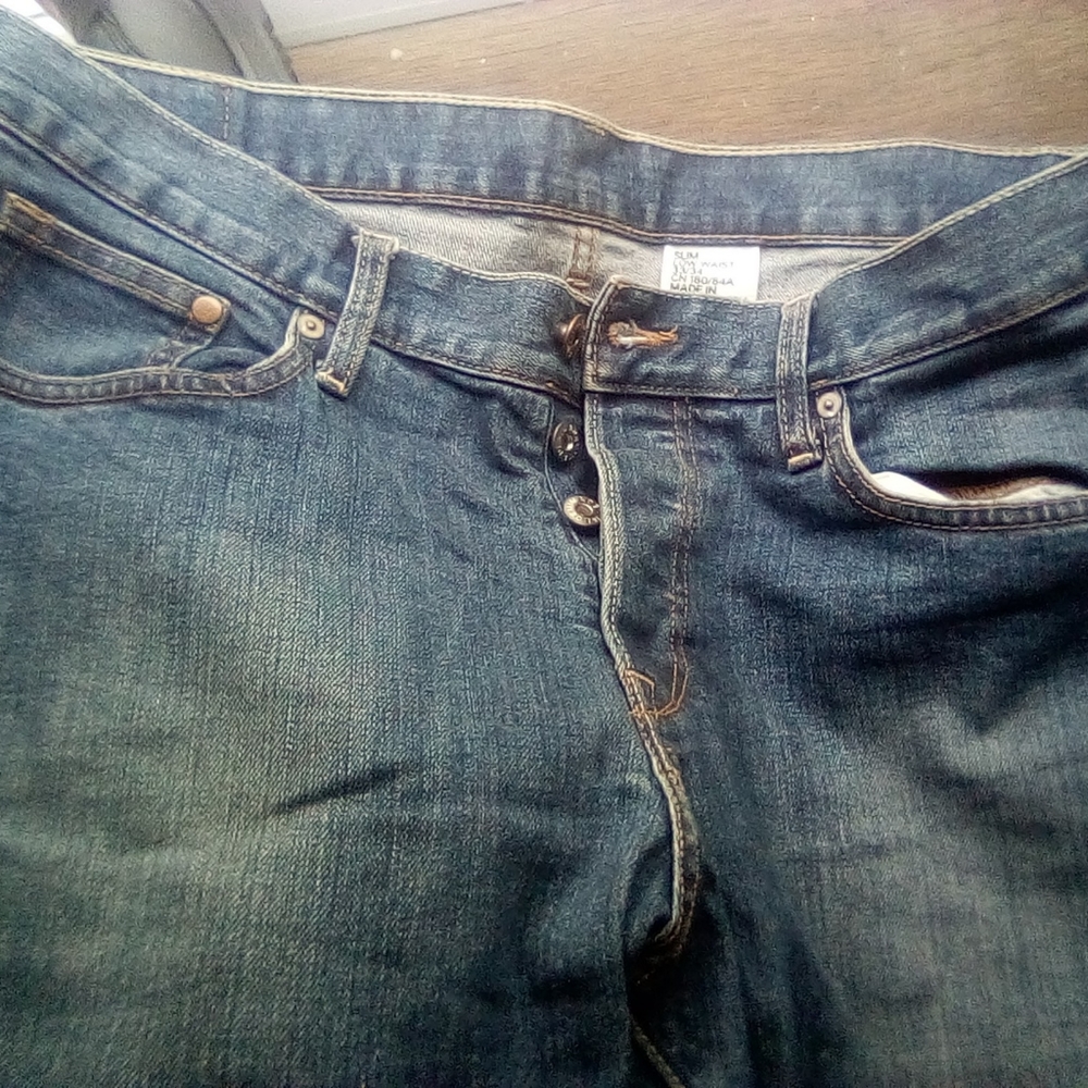 Women's blue H&M slim low waist denim jeans size 33/34